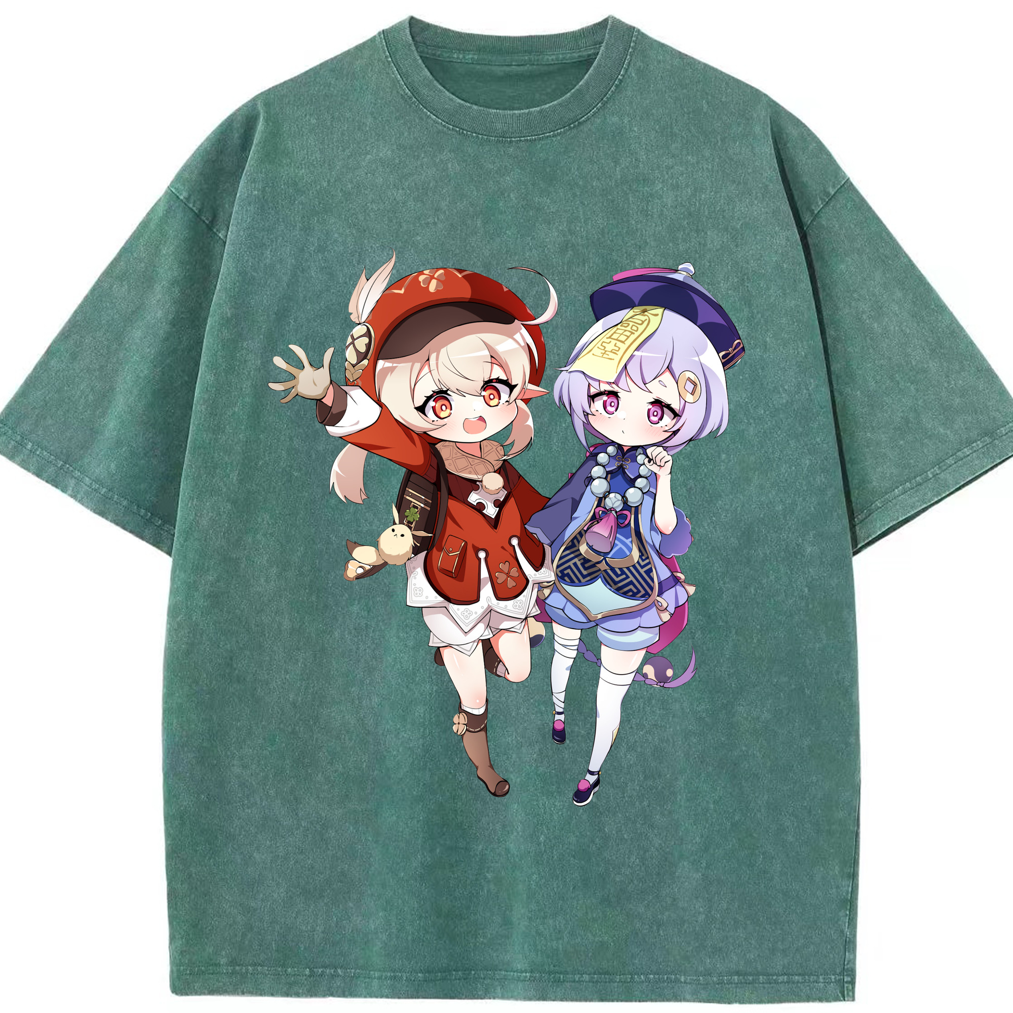 げんし神 七七 なな  genshin Nana 綿100% ヴィンテージ風 半袖Tシャツ（フロントプリント）